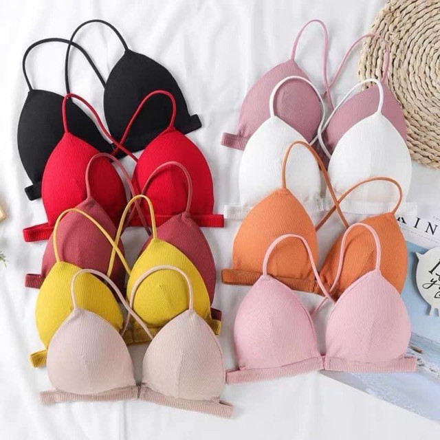 ♥️ Shop Uy Tín ♥️Áo lót nữ,bralette, Bra cotton dây mảnh cài trước siêu xinh mút vừa