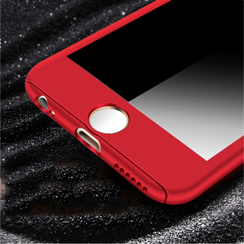 Ốp điện thoại bảo vệ toàn diện 360 độ có kính bảo vệ cho iPhone 8 7 6 6S Plus SE 5 5S | BigBuy360 - bigbuy360.vn