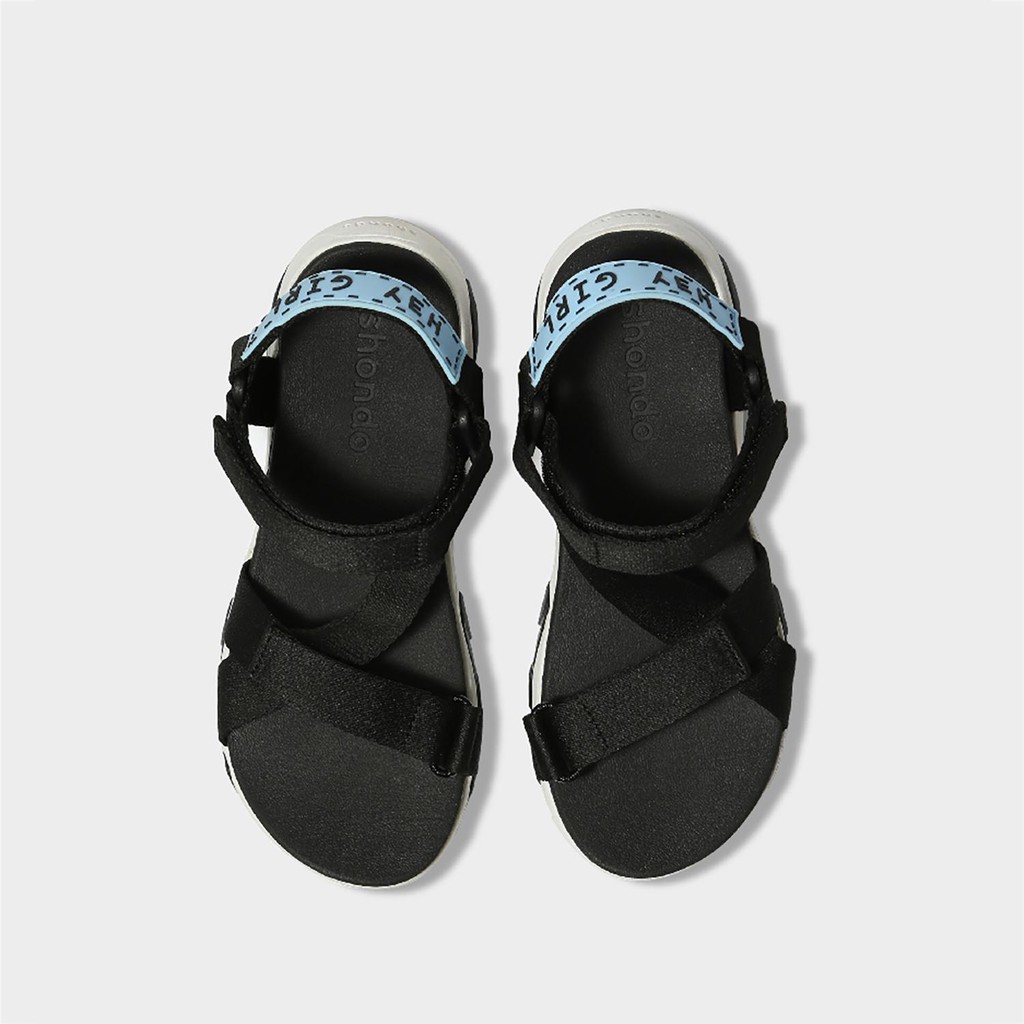 | RẺ ĐẸP NHẤT | Giày Sandals SHONDO Girly - GIM0010-Đế Trắng Quai Đen . HOT 2020