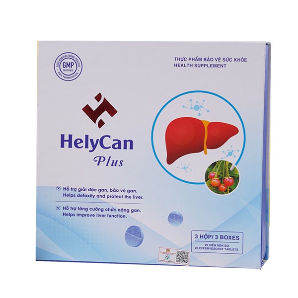 Helycan Plus Viên Sủi Hỗ Trợ Giải Độc Gan Hạ Men Gan - Tuýp 20 Viên