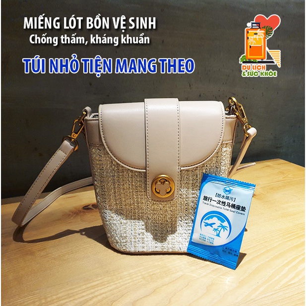 50 Miếng Bọc Lót Bồn Cầu, An Toàn Vệ Sinh, Ko Thấm Nước, Bỏ Túi Tiện Lợi, Du Lịch Công Tác Bệnh Viện