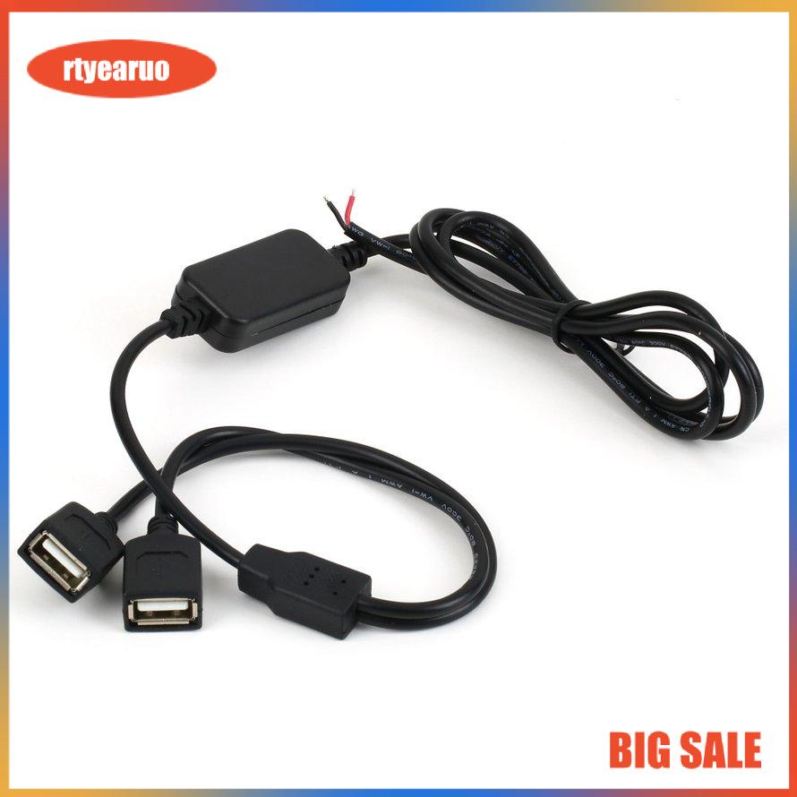 Bộ Chuyển Đổi Nguồn Điện Dc 12v Sang 5v 3a Sang 2 Cổng Usb Cho Xe Hơi