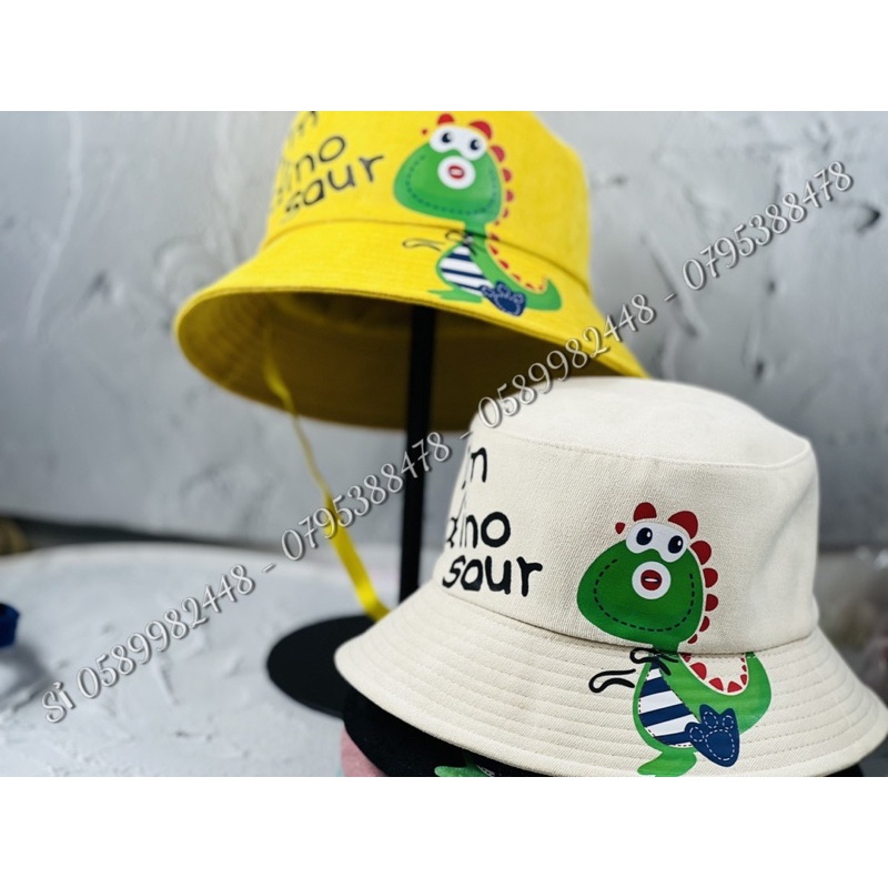 Mũ bo bucket - Nón Tai bèo phối dây khủng Long 🦖 xanh cute cho bé trai bé gái cute 1tuổi đến 5t