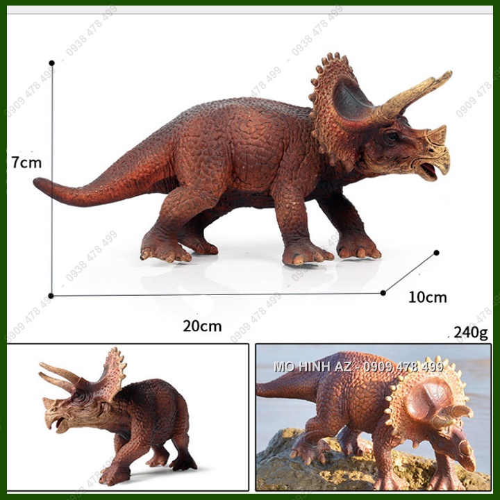 Mô Hình Khủng Long Tê Giác 3 Sừng Triceraptor - Nâu - 7736.5