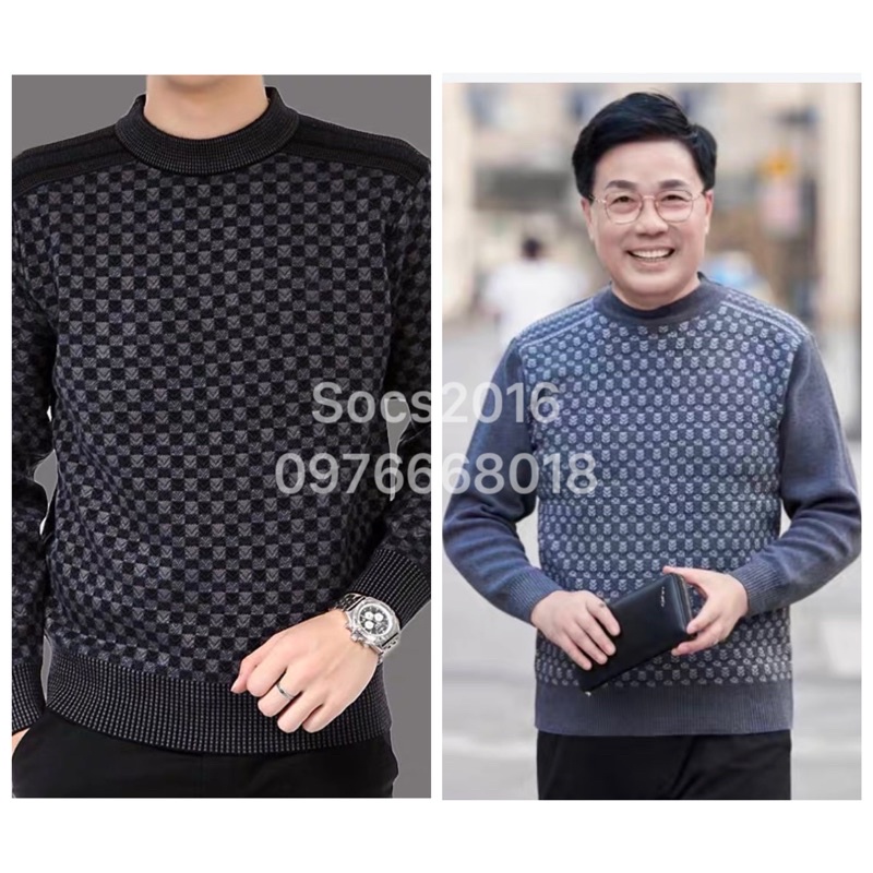 Áo len nam hoạ tiết dài tay cho bố
