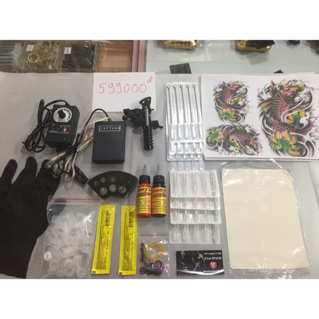 Bộ kit 1 máy xăm dành cho người mới học xăm V1