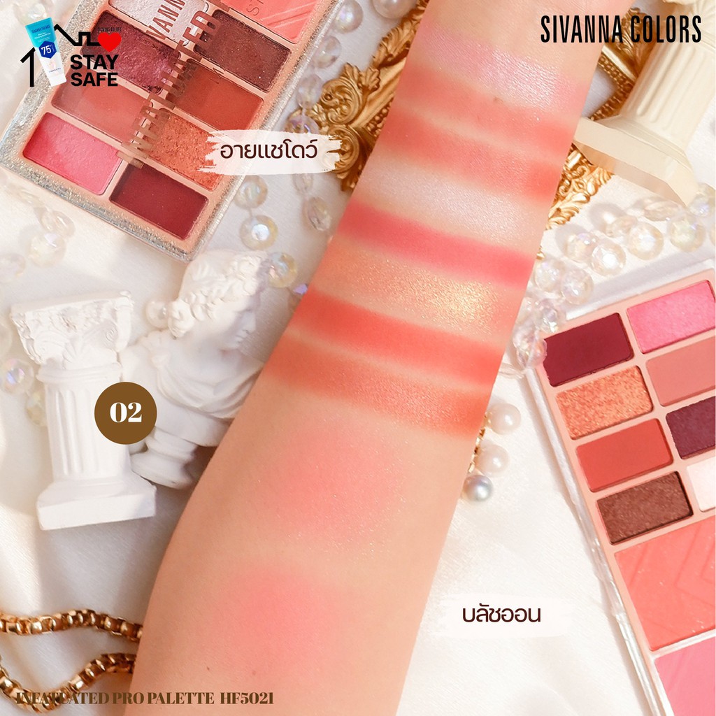 [ An Toàn - Màu Cam Gạch ] Set Phấn Mắt - Má Hồng Sivanna Colors Infatuated Pro Palette HF5021