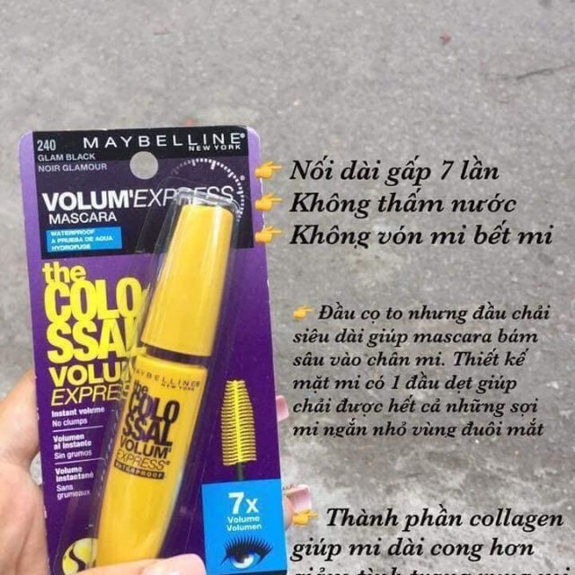 ❣️❣️❣️Chuốt mi Maybeline màu đen vỏ vàng (Maybelline Jade – the Colossal Volum’Express Mascara)❣️❣️❣️