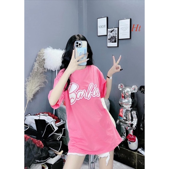 Áo thun chữ Barber from thụng chất cotton su