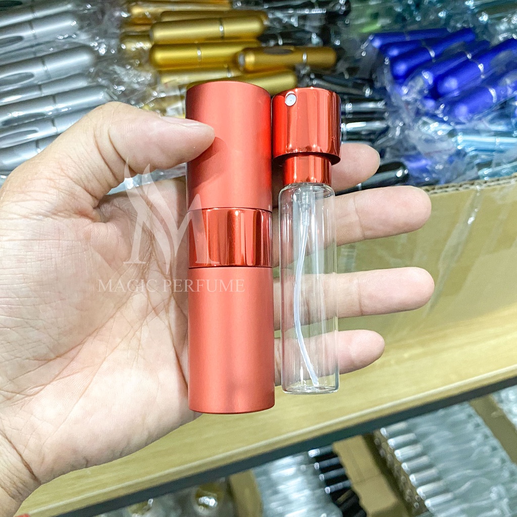 Chai lọ đựng nước hoa vỏ nhôm cao cấp xoay để mở 15ml dạng phun sương!