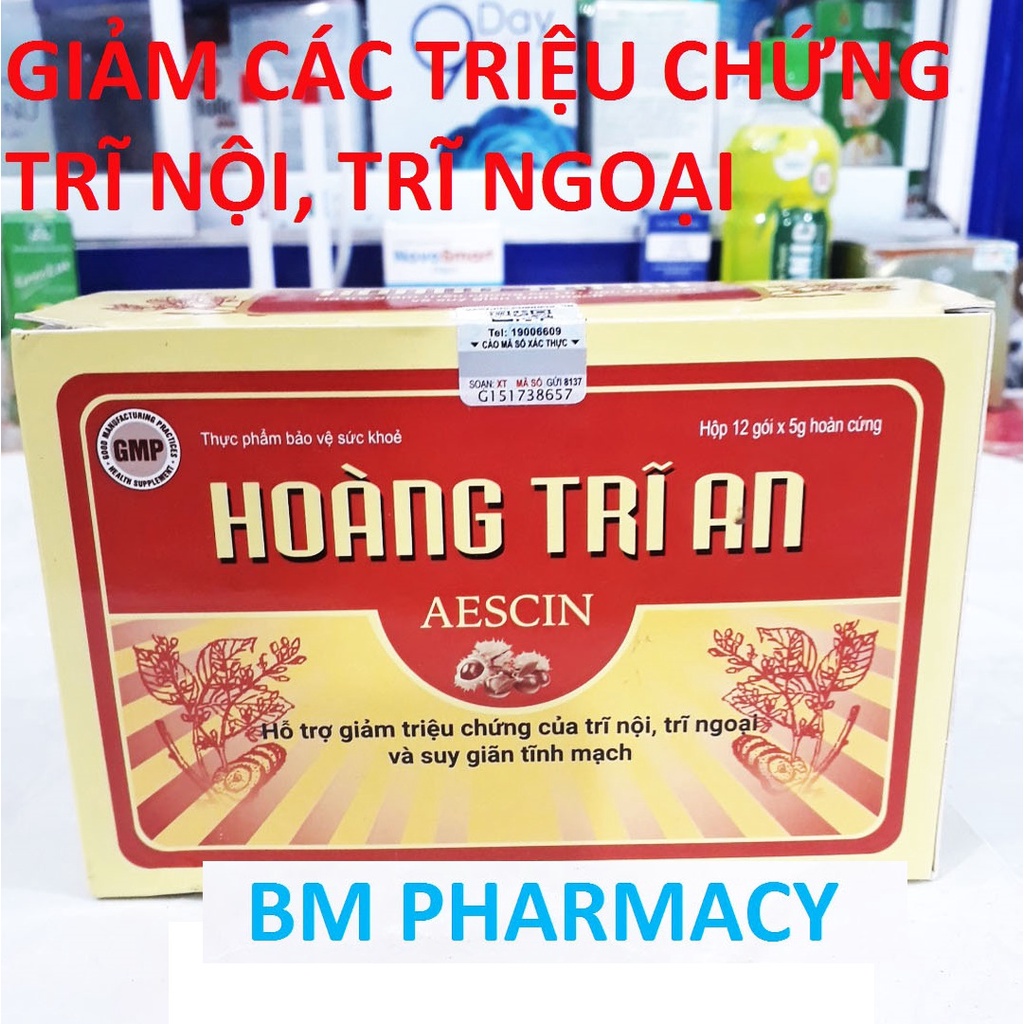 HOÀNG TRĨ AN, hỗ trợ giảm triệu chứng của trĩ nội, trĩ ngoại, suy giãn tĩnh mạch, hỗ trợ bền thành mạch, nhuận tràng