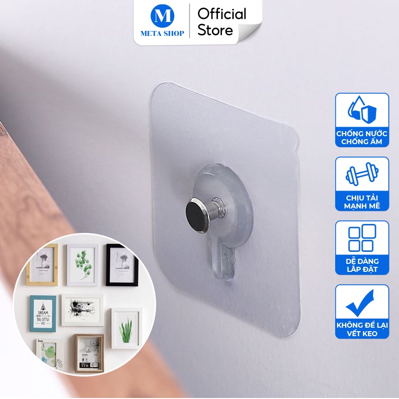 Móc Dán Tường Treo Tranh Siêu Dính - Khung Ảnh, Đồng Hồ, Đồ Decor Đa Năng - Không Cần Khoan Đục - Meta Shop