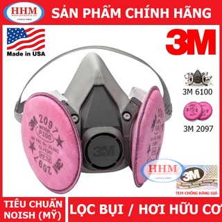 Mặt nạ phòng độc 3M 6100 và 2 tấm lọc 3M 2097