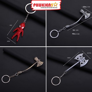 Móc Khóa Biệt Đội Siêu Anh Hùng Marvel - Búa rìu Thor, rìu Hulk, người Nhện