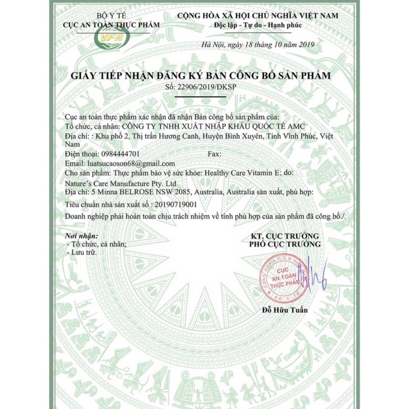 Viên uống bổ sung vitamin E Healthy Care