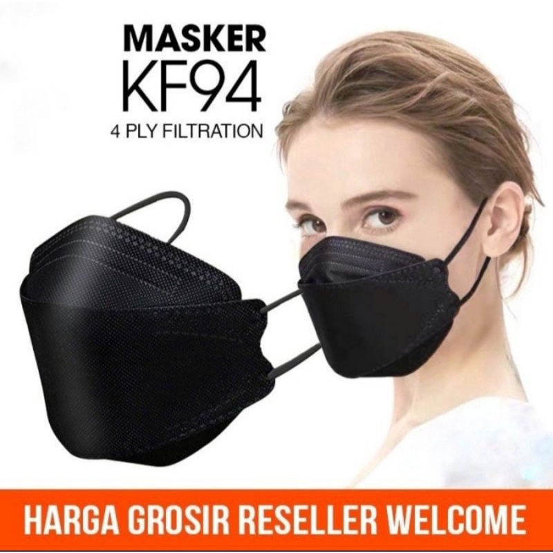 1 gói 10 khẩu trang Hàn Quốc 4PLY EARLOOP màu đen Kf94
