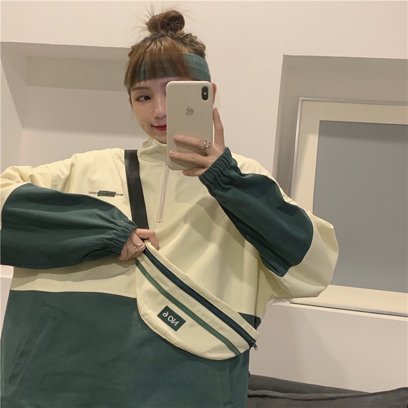 【ZHELIHANGFEI】Áo Thun POLO Tay Dài Dáng Rộng Bằng Cotton Nguyên Chất Phong Cách Preppy