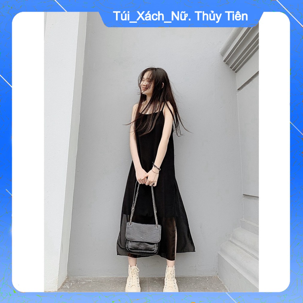 (Giá Gốc) (VNXK RẺ) VÁY HAI DÂY MAXI VOAN DÀI HOT - ĐẦM SUÔNG 2 LỚP MÀU TRẮNG ĐEN -👗TTshop👑