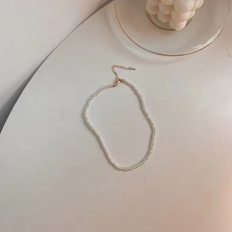 Vòng cổ xỏ hạt ngọc trai phong cách Hàn Quốc đơn giản dành cho quý cô