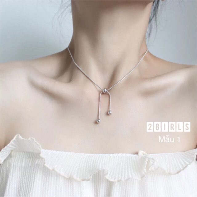 Dây chuyền choker bạc ý 925 style Hàn quốc kiểu mới lạ cực xinh NoBrandFemaleSilver