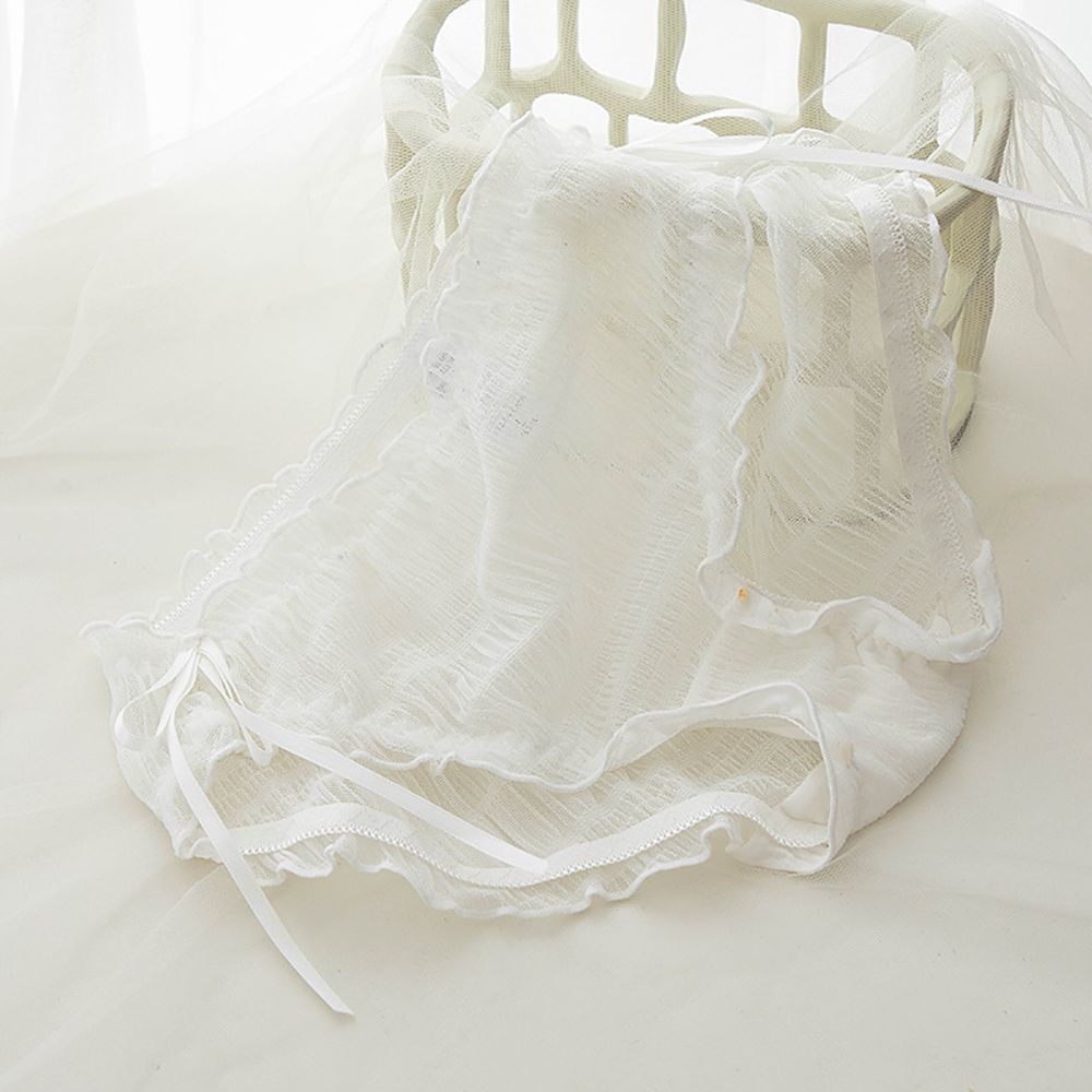 Quần Lót Cotton Không Đường May Lưng Vừa Đính Nơ Trong Suốt Thoáng Khí Gợi Cảm Cho Nữ