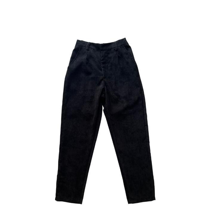 Quần dài nhung gân nữ form ống suông lưng thun cài cúc-Unisex_2022