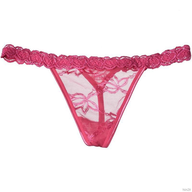 FREESHIP ĐƠN 99K_ Women Transparent underwear Floral Lace Visible Low Waist Briefs