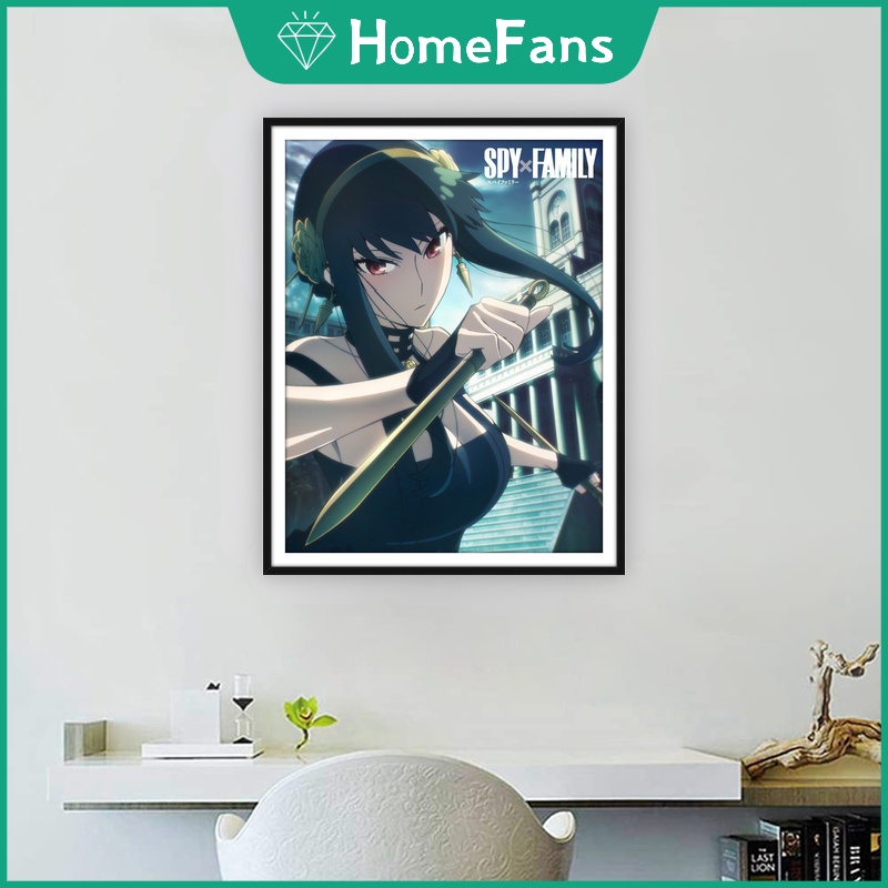 SPY × FAMILY Bộ Tranh Đính Đá 5D Tự Làm Hình Anime Nhật Bản 30x40cm/40x50cm Trang Trí Nhà Cửa
