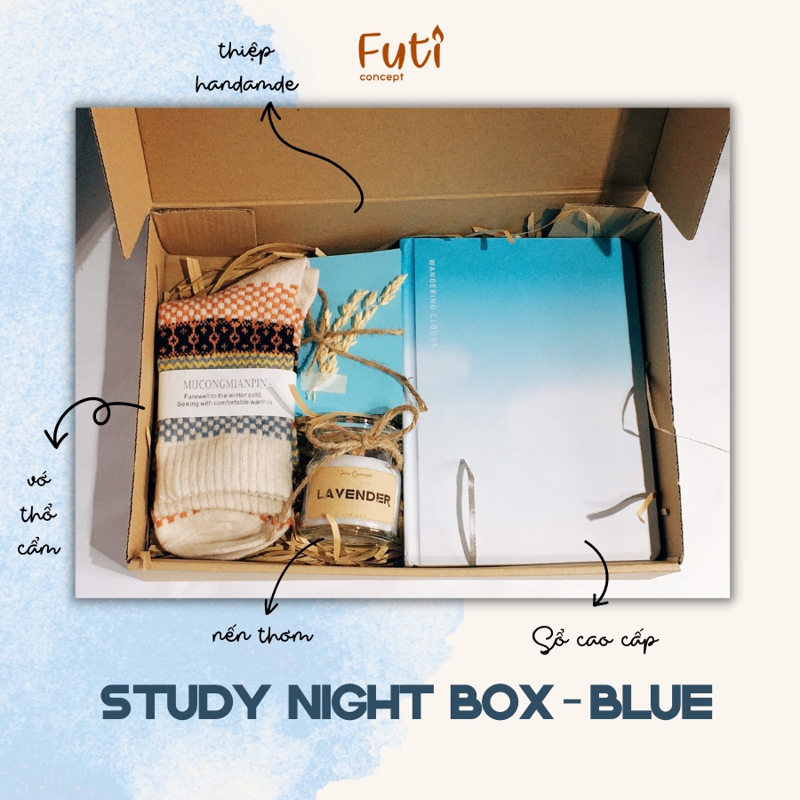 Set quà tặng 4 món. giftbox tặng sinh nhật người yêu Study Night Box