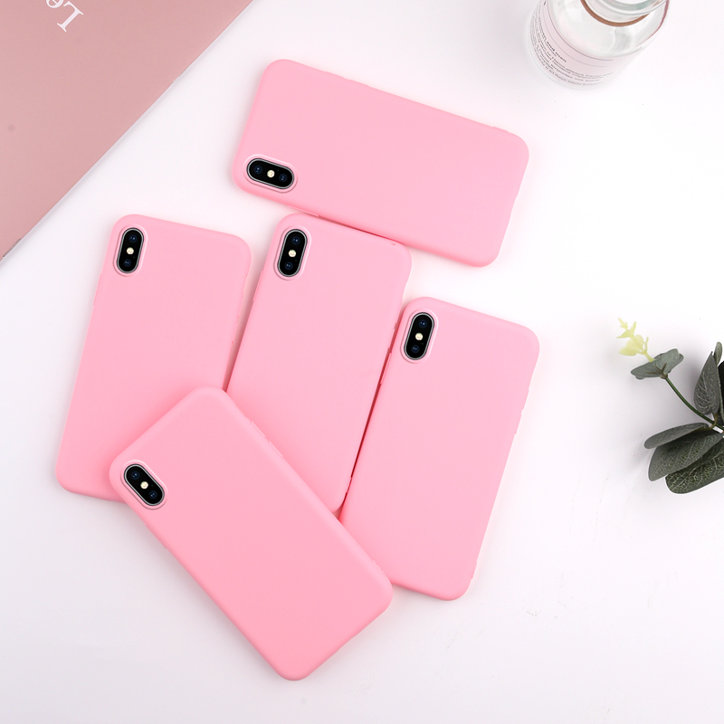 Ốp Lưng Silicone Màu Hồng Ngọt Ngào Cho Oppo A52020 A92020 A71 F11 F3 A52 / A92 A92S A12 A12E Realmec1