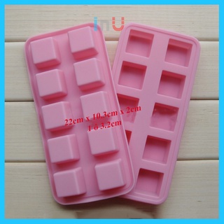 HCM - [Khuôn dày 80g làm đá viên được] Khuôn silicon vuông 10 viên 3.2cm làm đá viên, đổ socola, rau câu pudding