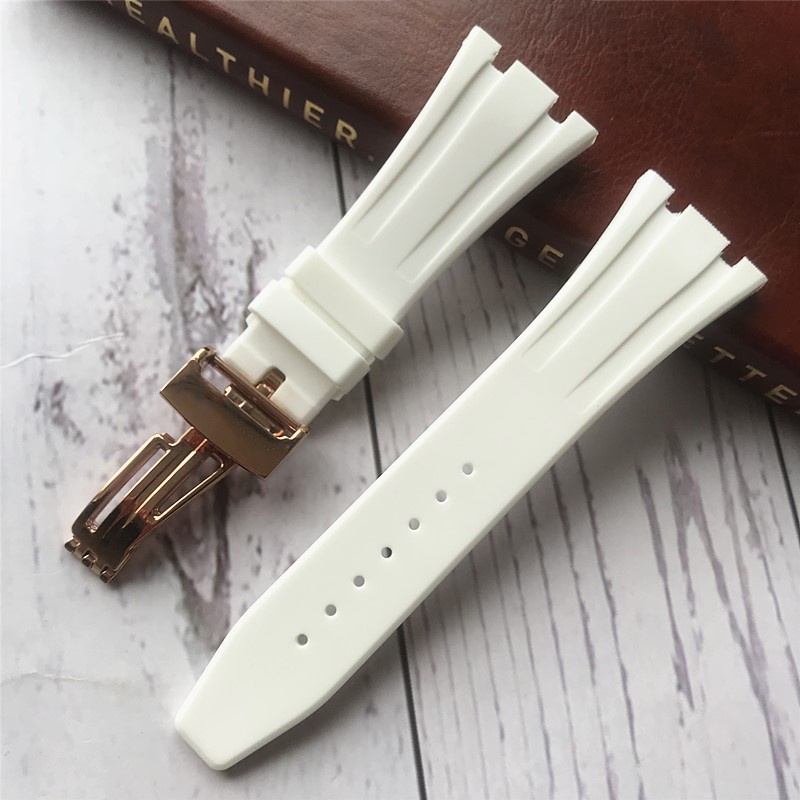Thay thế Audemars Piguet Dây đeo bằng cao su Dây đeo đồng hồ AP Royal Oak Dòng sản phẩm ngoài khơi Gấp khóa Vòng đeo tay silicone không thấm nước 26