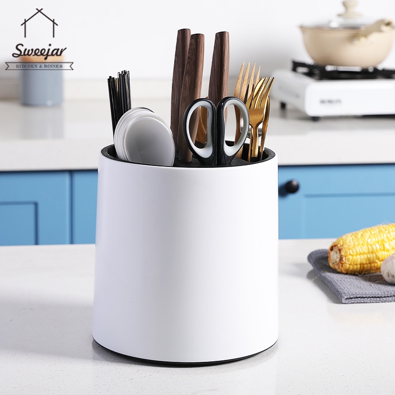 SWEEJAR Giá Đỡ Dao Bằng PP Có Thể Xoay Và Làm Ráo Nước Đa Năng