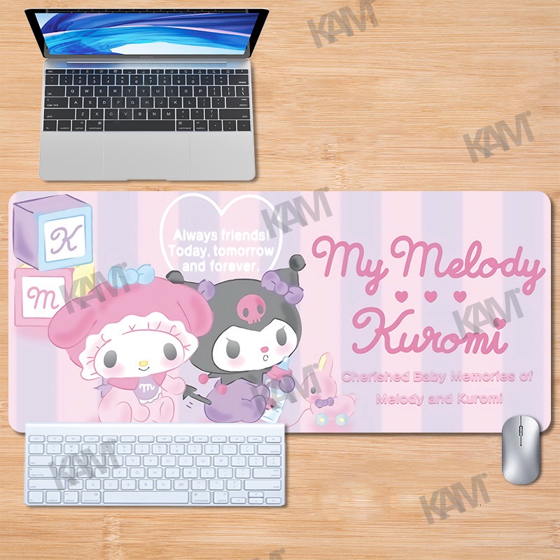 Kam Cartoon Kuromi Mouse Pad Bàn chơi game lớn 800mmx300mm Tấm lót chuột máy tính không thấm nước Tấm lót chuột in HD dễ thương Bàn phím văn phòng Bàn phím chuột Trang trí phòng
