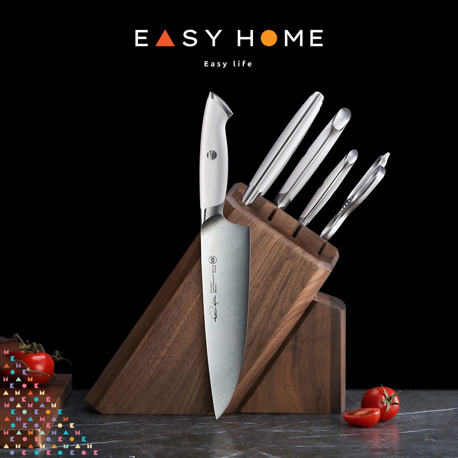 Dao Bếp Thép ĐỨC  CANGSHAN L1 Series - 7 Piece German Steel Forged Knife Set Thép Đức Chính Hiệu