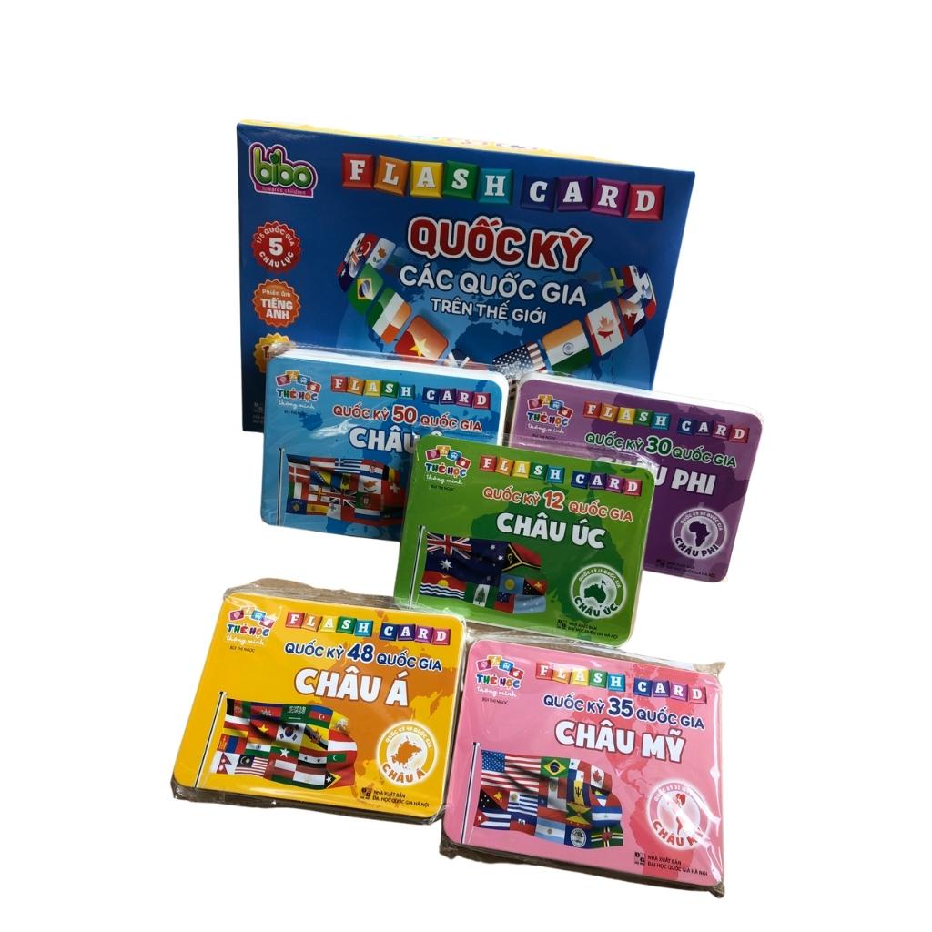 Bộ Thẻ Học Song Ngữ Quốc Kỳ Các Quốc Gia Trên Thế Giới Việt Hà - 175 Flaschcard Cờ Các Nước Kèm Hình Ảnh Việt Hà