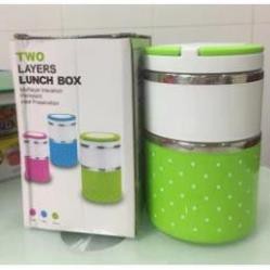Cặp Lồng Cơm Giữ Nhiệt 2 Tầng Lunch Box 930ml Có Quai Xách (Mẫu + màu Ngẫu Nhiên)