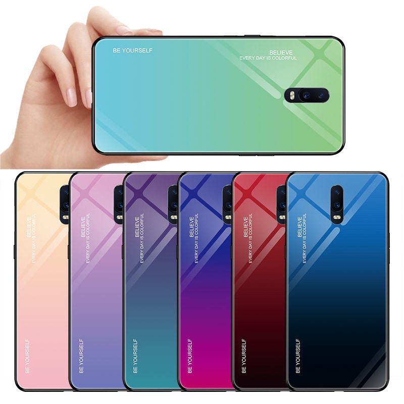 Ốp Điện Thoại Kính Cường Lực Màu Gradient Cho Oppo Reno Z A39 A57 F3 A77 F5 A73 A79 A5 A9 | BigBuy360 - bigbuy360.vn