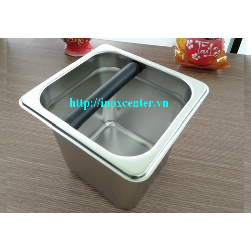 Hộp Thùng đựng xác bã cafe Kích thướt 176 mm x 162 mm x 150 mm - Hộp đập bã cà phê Inoxcenter83