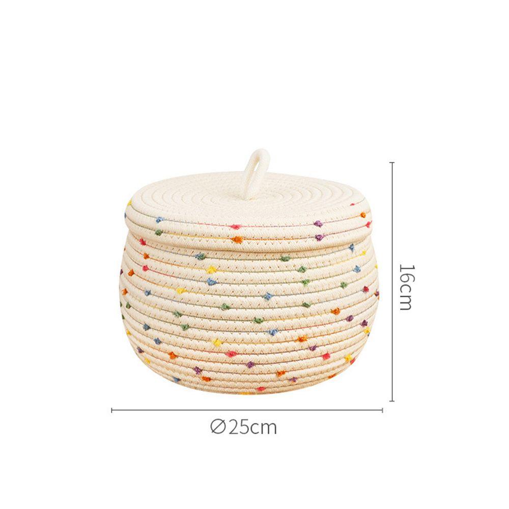 Hộp Đựng Đồ Ăn Vặt Để Bàn Bằng Dây Cotton Bện Thủ Công Chống Bụi