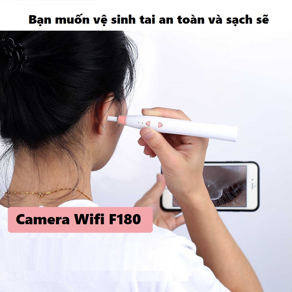 Camera nội soi tai mũi họng kết nối wifi độ phân giải HD F180 - Camera nội soi wifi cho điện thoại