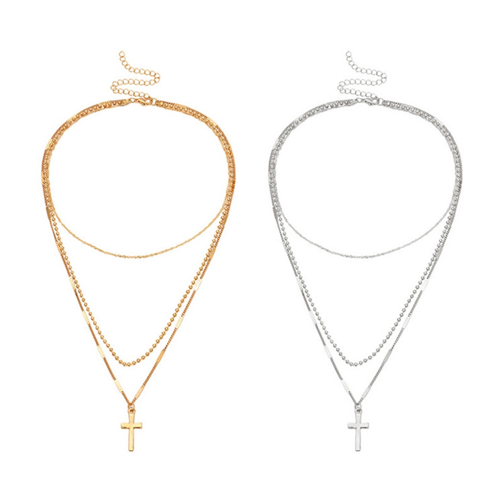 Dây chuyền nhiều lớp trang trí mặt hình thập từ thời trang cho nữ