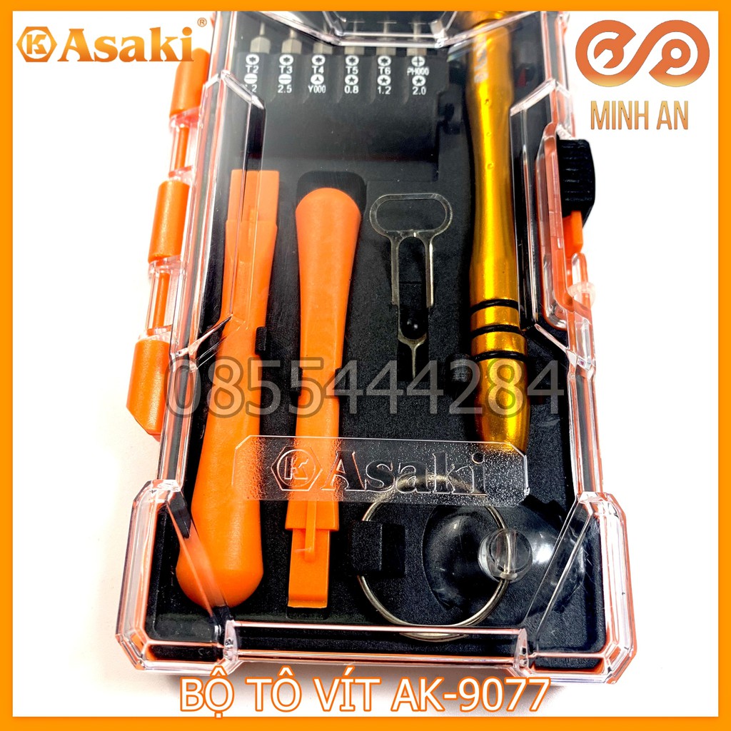 BỘ TÔ VÍT SỬA CHỮA ĐIỆN THOẠI [HÀNG CHÍNH HÃNG] ASAKI AK-9077