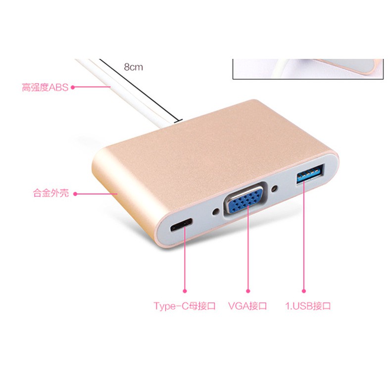 Phụ kiện chuyển đổi kết nối máy chiếu với macbook PC pro  đầu cắm usb type-c