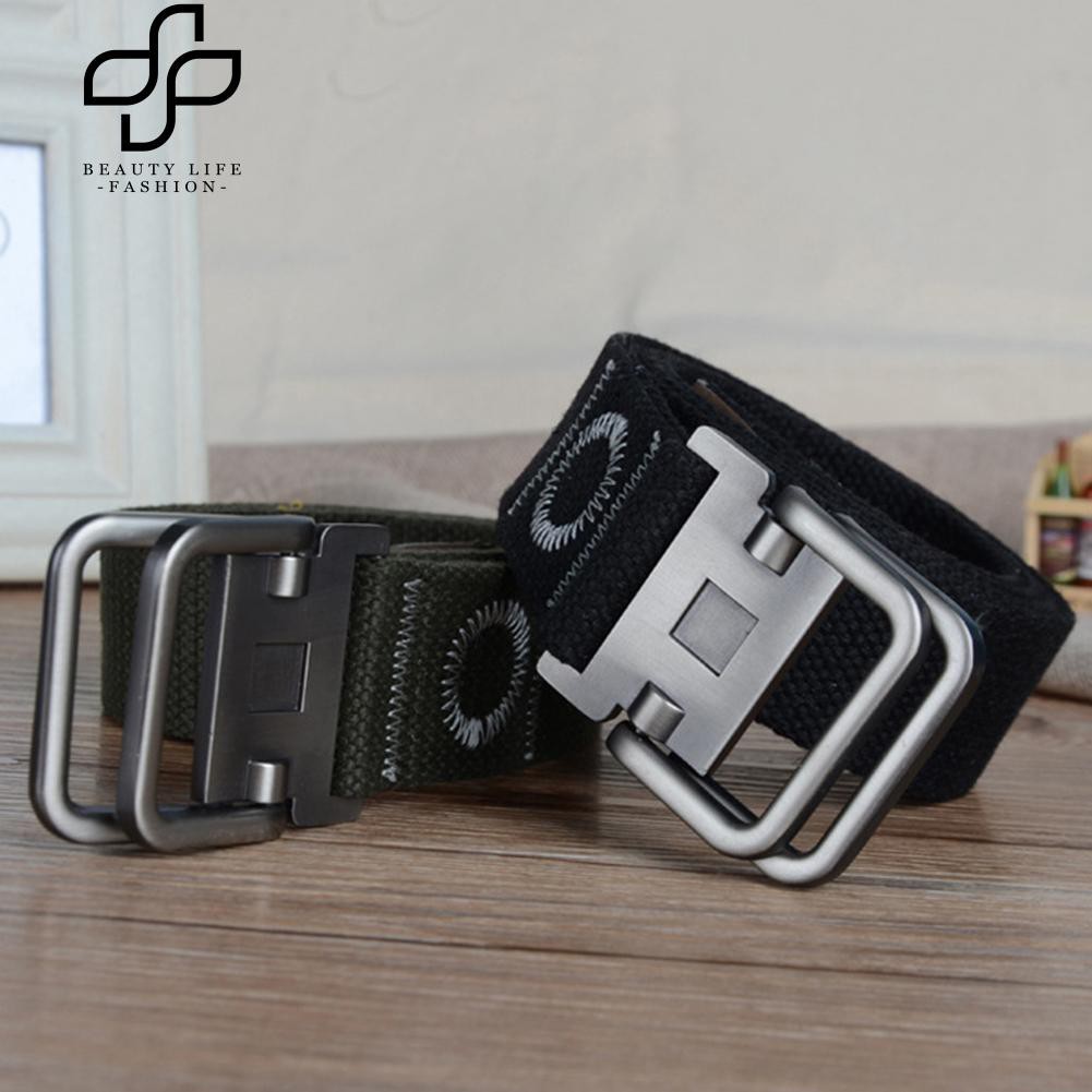 Thắt lưng vải canvas mặt khóa kim loại cho nam dài 120cm rộng 3.8cm
