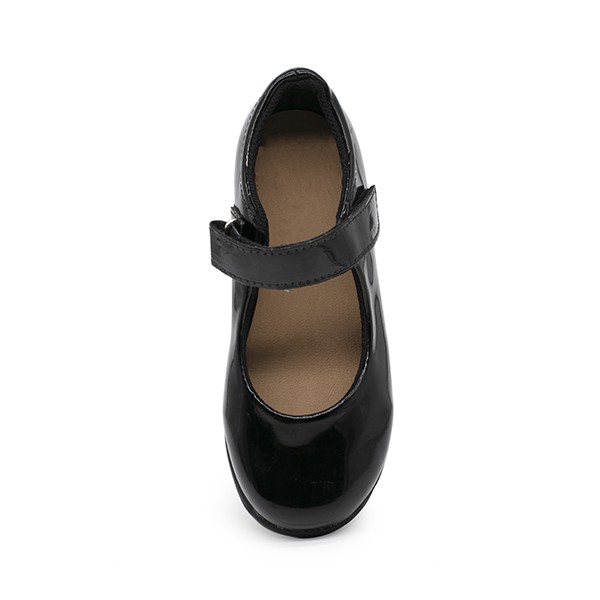 Giày búp bê quai dán - đồng phục học sinh tiểu học - bé gái - full đen - Hiệu Sutumi