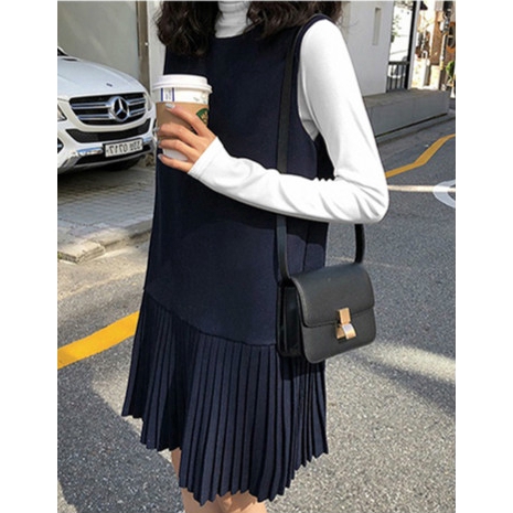 SUXI Áo thun dài tay cổ lọ thời trang Hàn Quốc