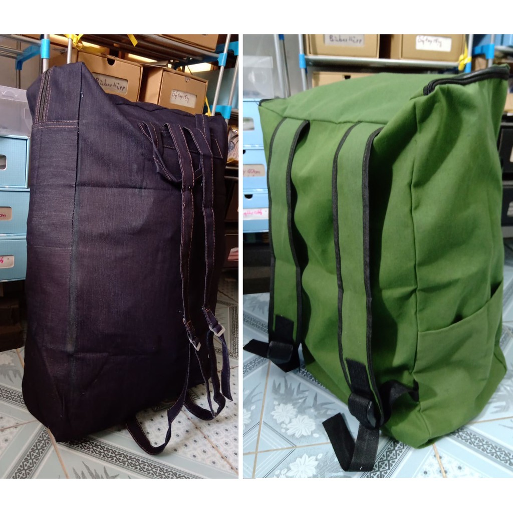 Balo giao hàng vải bố 65L balo dọn trọ vải jean 63L túi đựng quần áo chăn màn