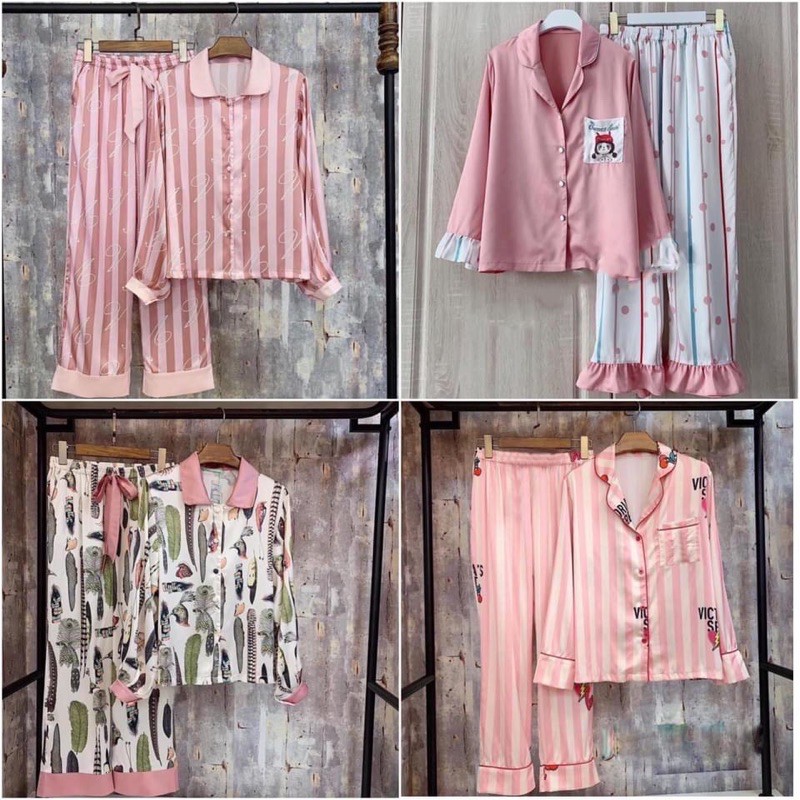 [HÀNG LOẠI 1] BỘ LỤA TAY DÀI BỘ MẶC NHÀ PIJAMA