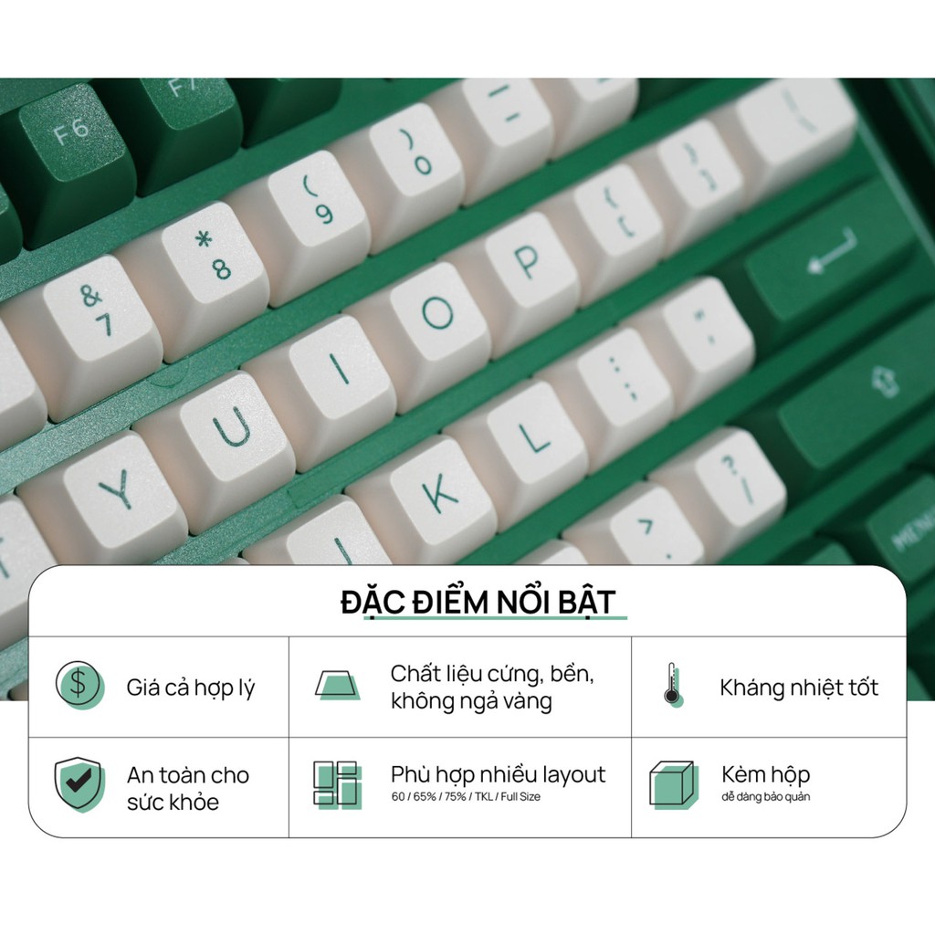 Bộ AKKO Keycap set – Matcha Red Bean (PBT DoubleShot/ASA profile/158 nút)